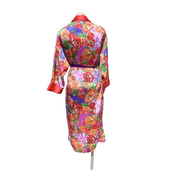 Vintage Victoria's Secret Gold Label Floral Jacquard Maxi Robe Pink Small - Picture 7 of 13